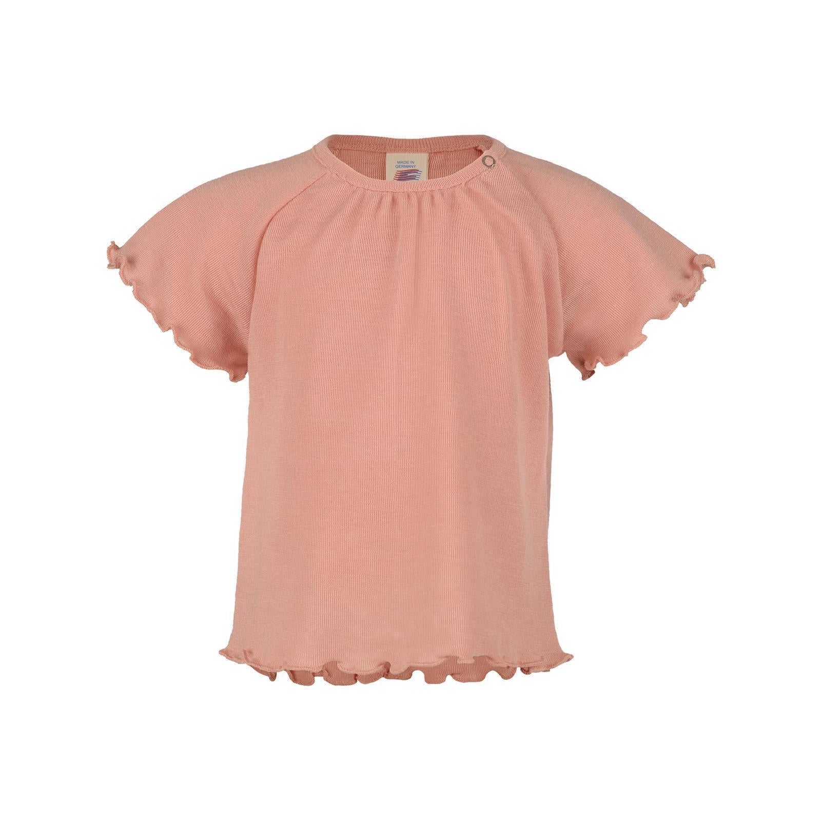 Engel Wolle/Seide Shirt gerüscht - Lachs Engel