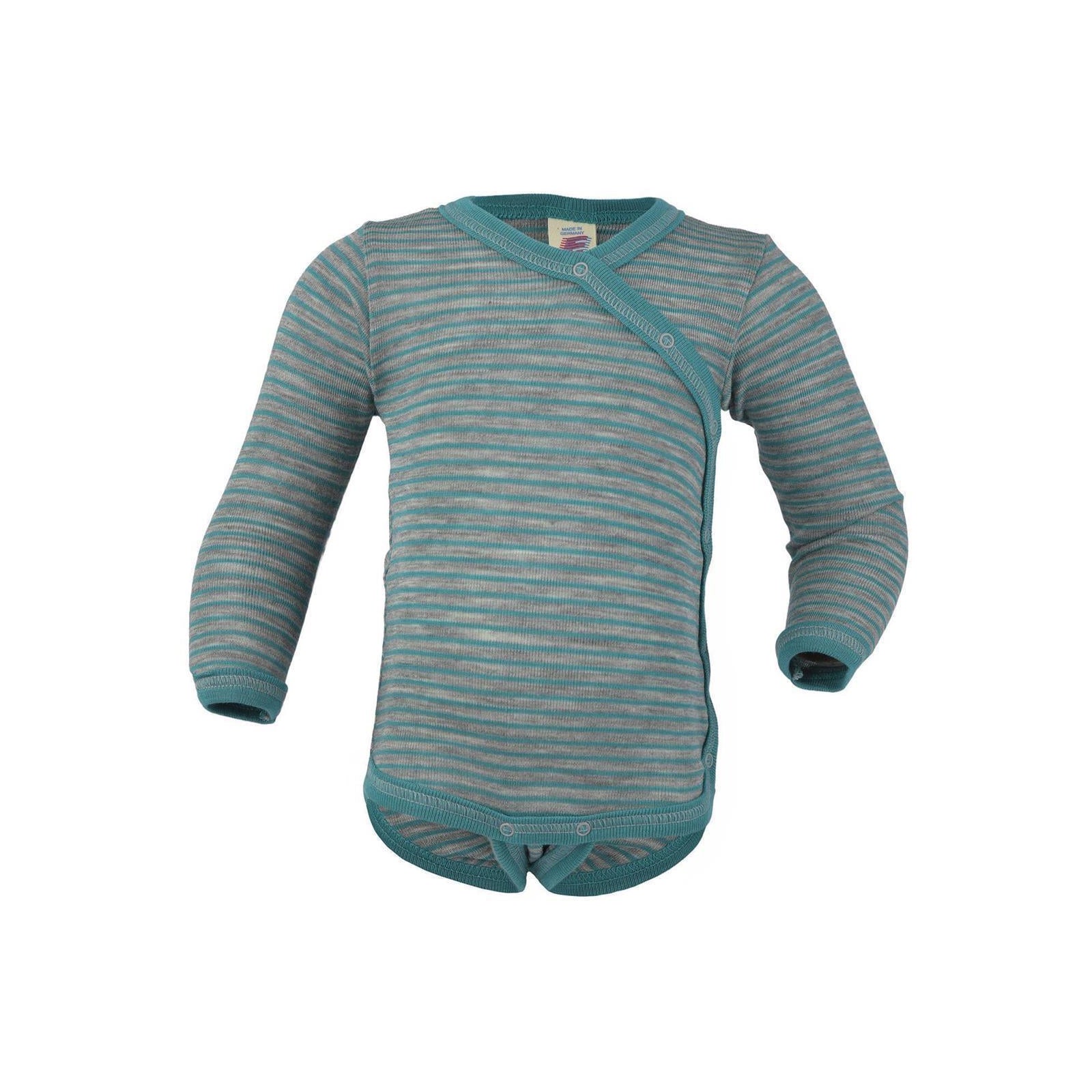 Engel Wolle/Seide-Wickelbody langarm - melange Engel