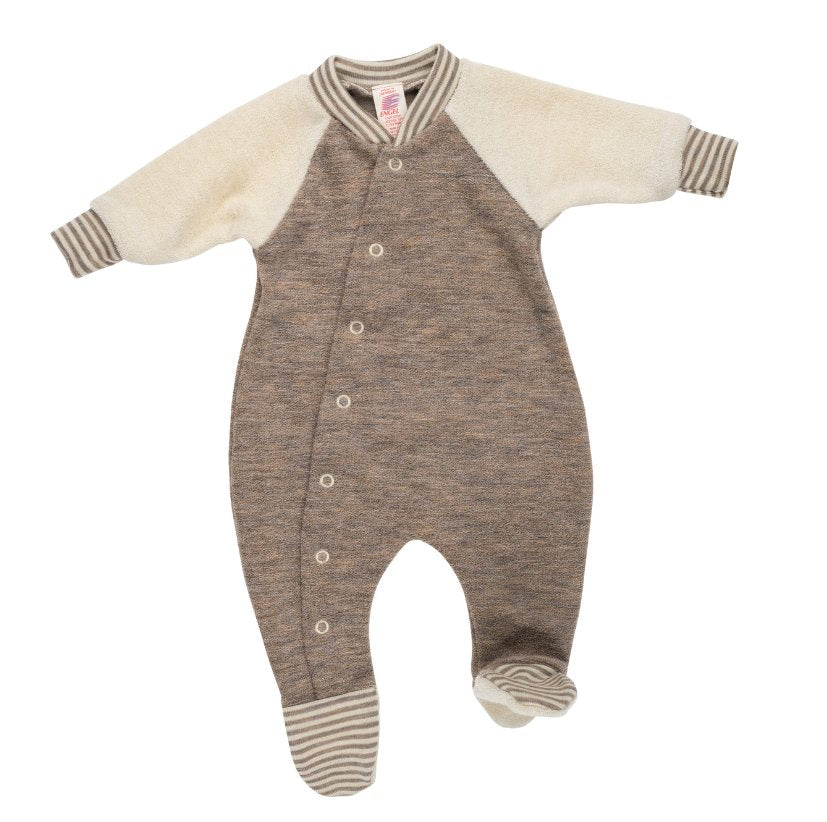 Engel Wollfrottee Pyjama - walnuss melange Engel