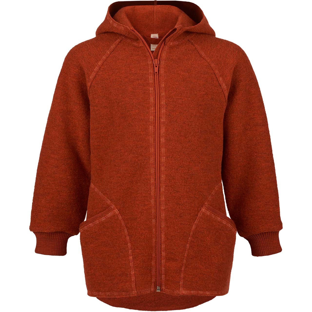 Engel Wollwalk Jacke mit Kapuze und Reissverschluss - Magma melange Engel