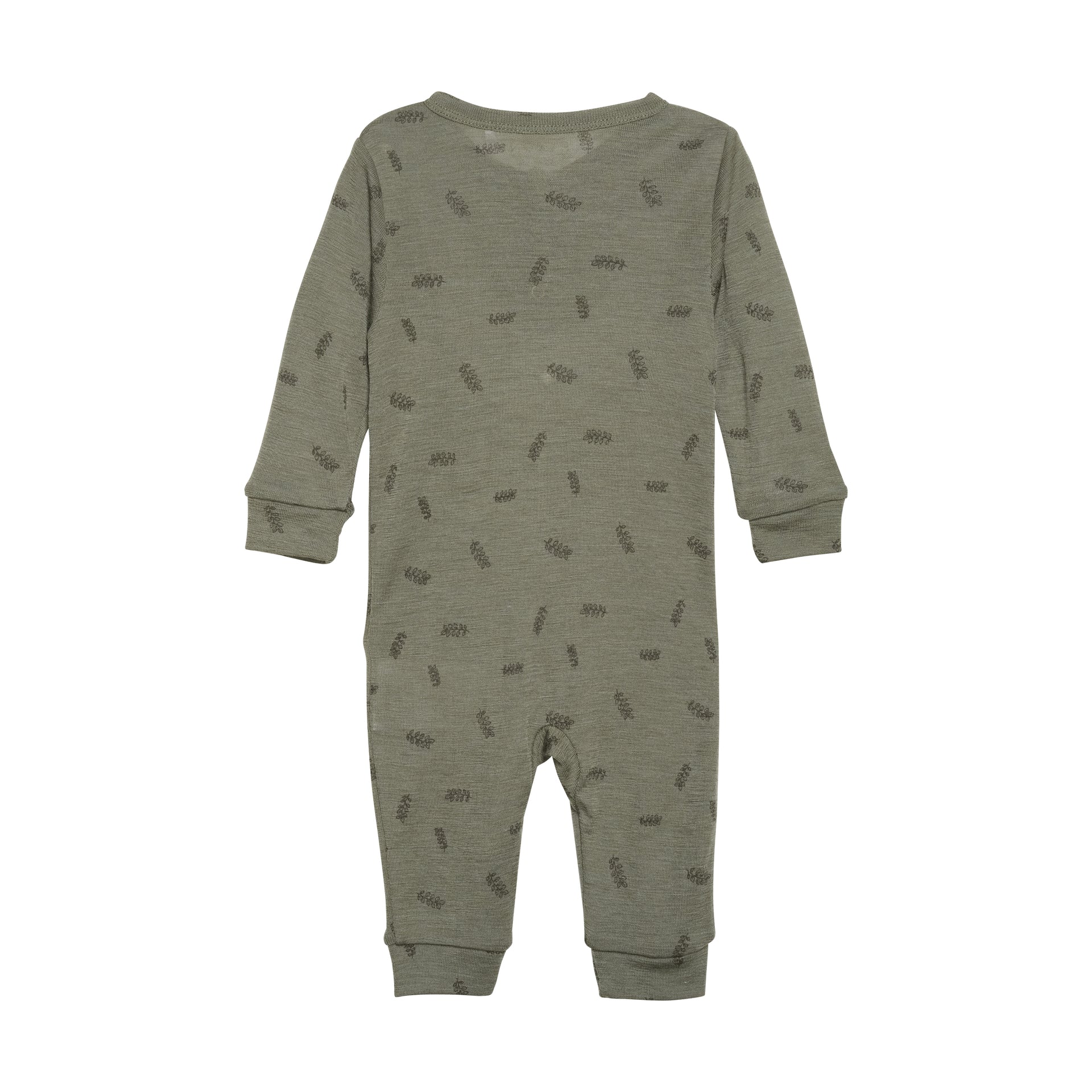 Fixoni Langarm-Spieler oder Pyjama Wolle/Seide - Deep Lichen Green fixoni