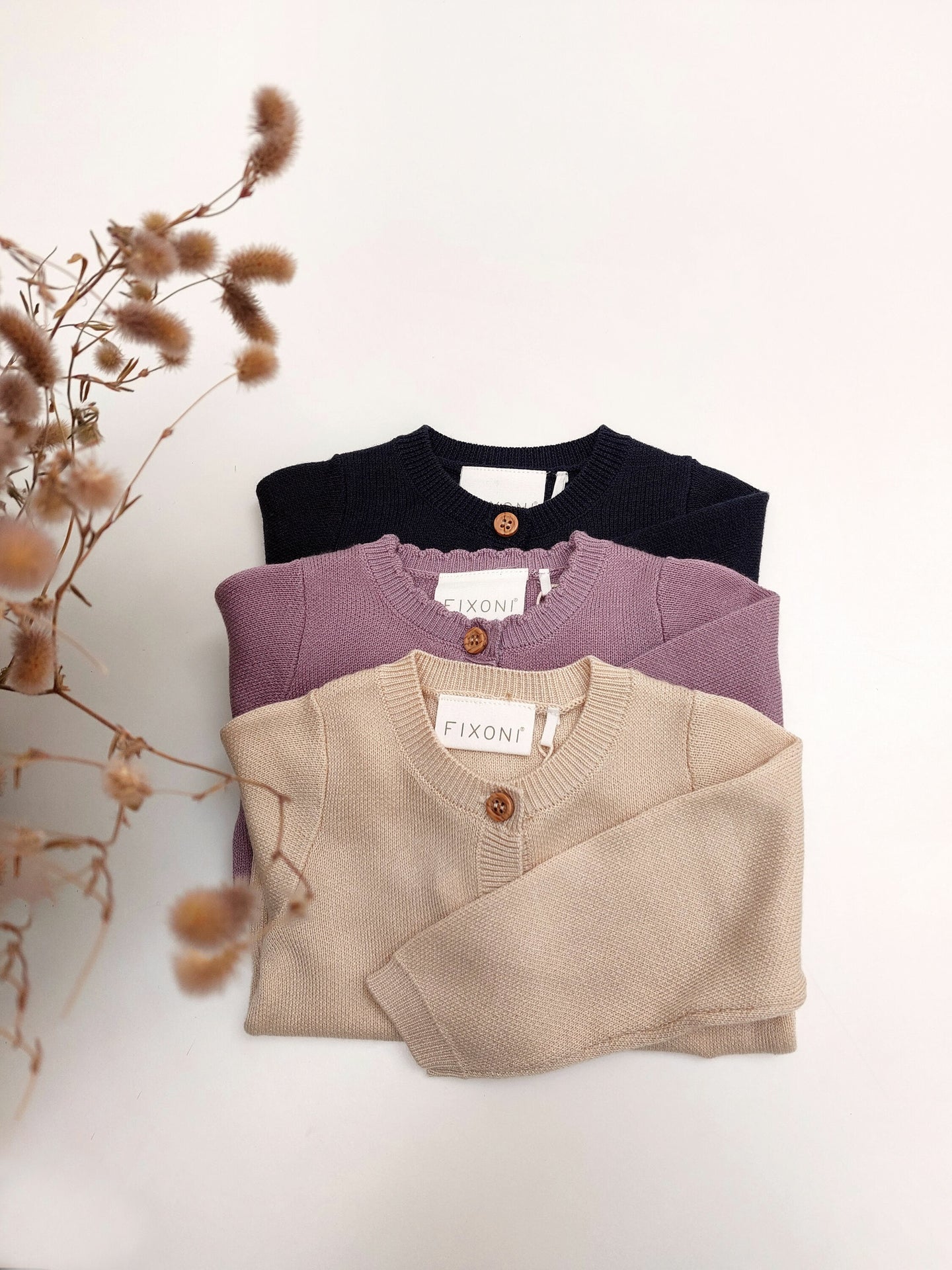 Fixoni Strick-Jäckchen Bambus/Baumwolle - India Ink fixoni