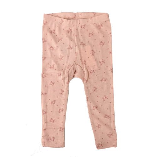 Fixoni Woll-Seide Leggings - Blumen rosa - Familienbande