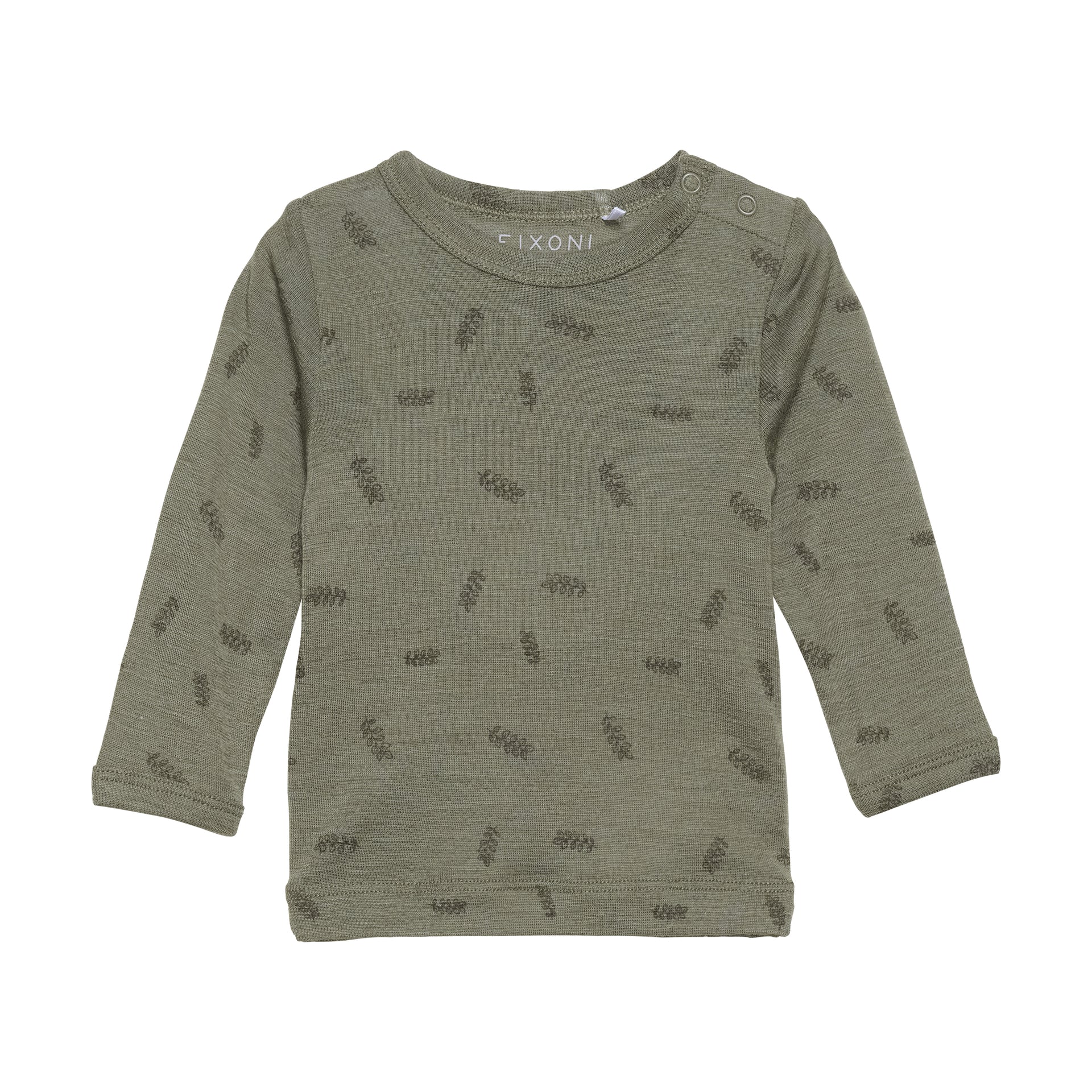 Fixoni Woll-Seide Shirt langarm - Deep Lichen Green fixoni