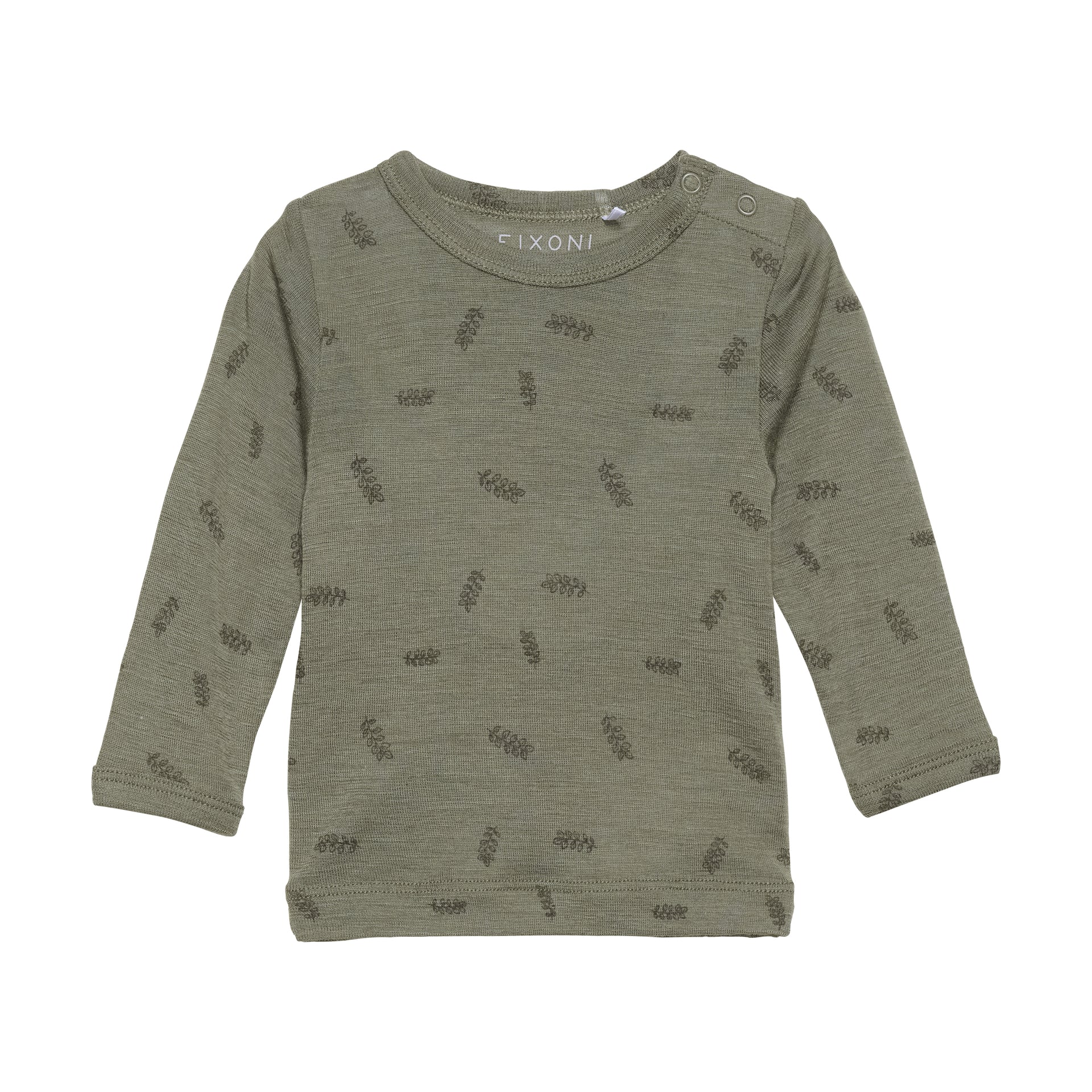 Fixoni Woll-Seide Shirt langarm - Deep Lichen Green - Familienbande