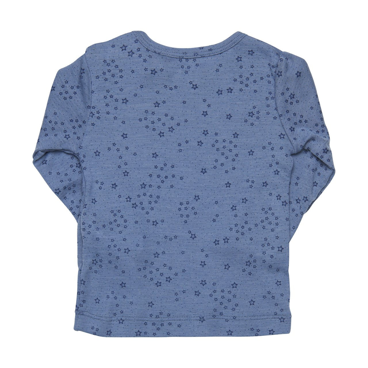Fixoni Woll-Seide Shirt langarm - Sterne blau - Familienbande