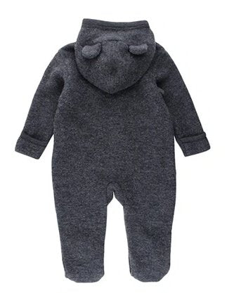 Fixoni Wollfleeceoverall mit Ohren - grau fixoni