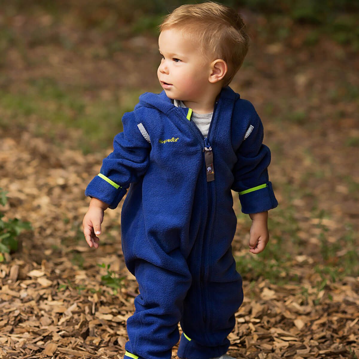 Fleece Overall grau-blau Hoppediz - Familienbande