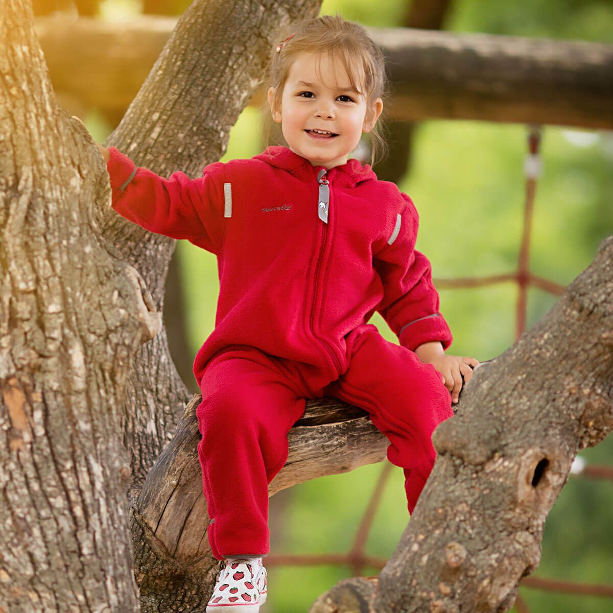 Fleece Overall grau-blau Hoppediz - Familienbande