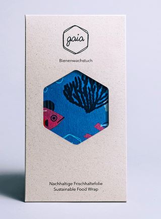 Gaia Bienenwachstücher Starter Set rot-weiss gestreift - Familienbande