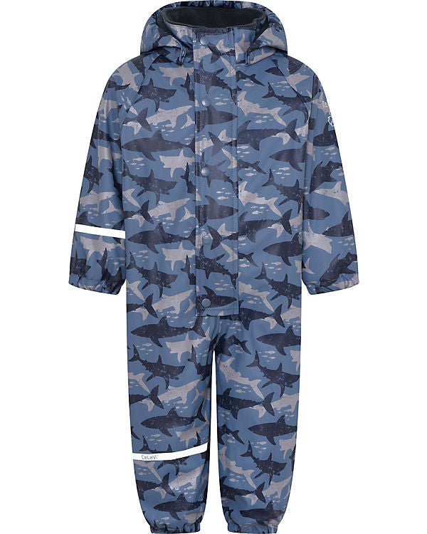 gefütterter Regenoverall Hai blau CeLaVi - Familienbande