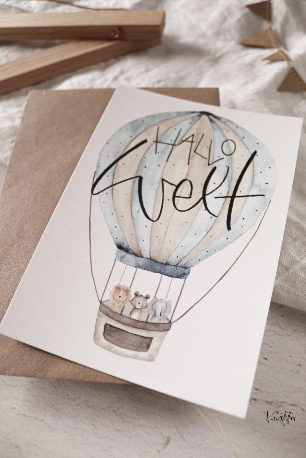 "Hallo Welt" Karte die kunstletterei
