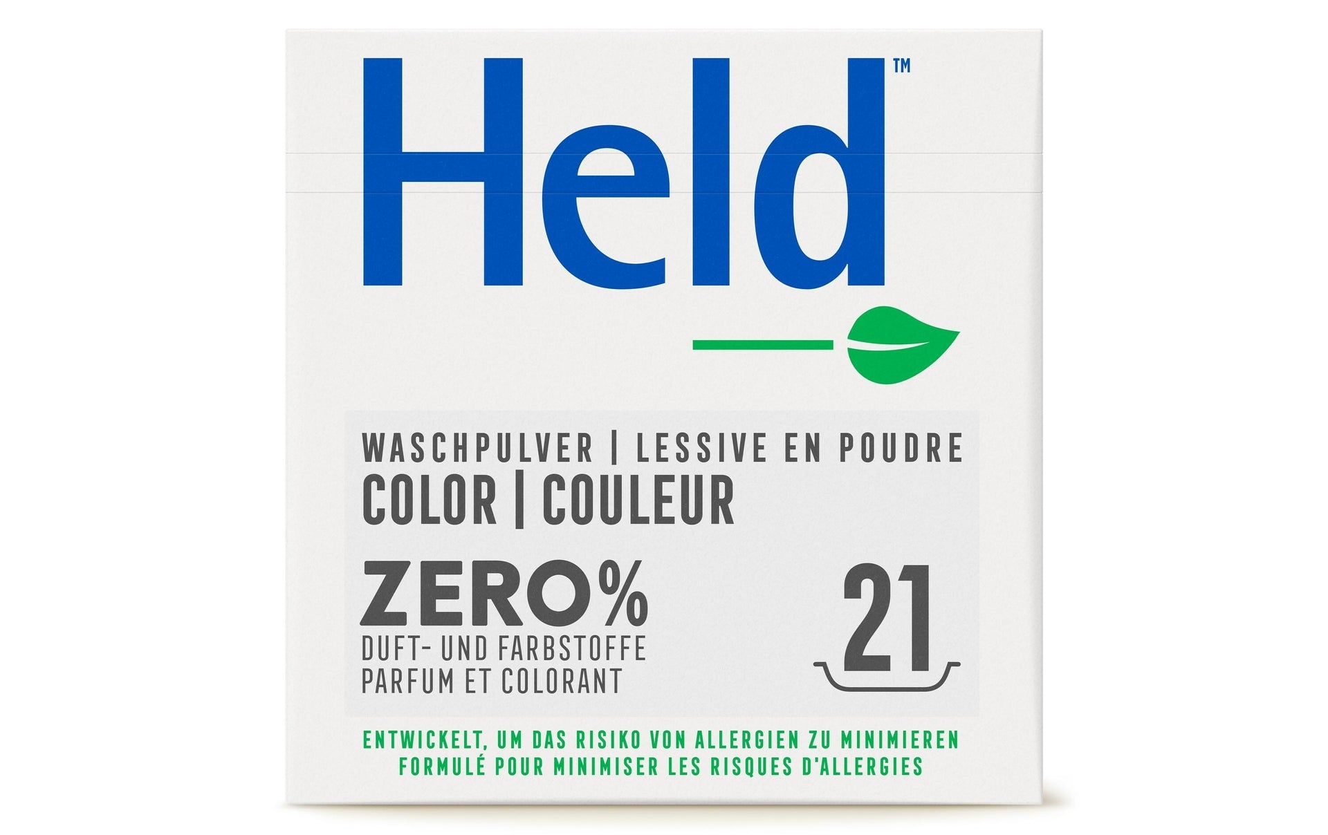 Held Waschpulver Color Zero Buntwaschmittel Sensitiv - 1.575kg - Familienbande