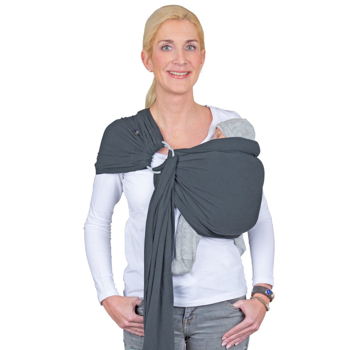 HOPPEDIZ® Ring Sling ultraleichte Qualität Hamburg stone - Familienbande