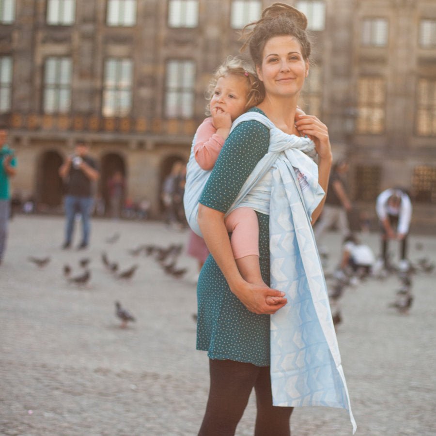 HOPPEDIZ® Tragetuch Jacquard - Aqua Amsterdam Hoppediz