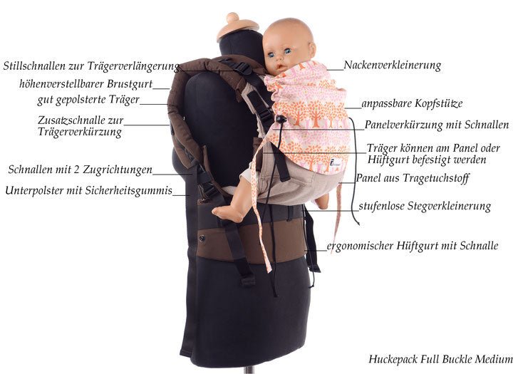 Huckepack Fullbuckle Todldler blau Huckepack - Baby Roo