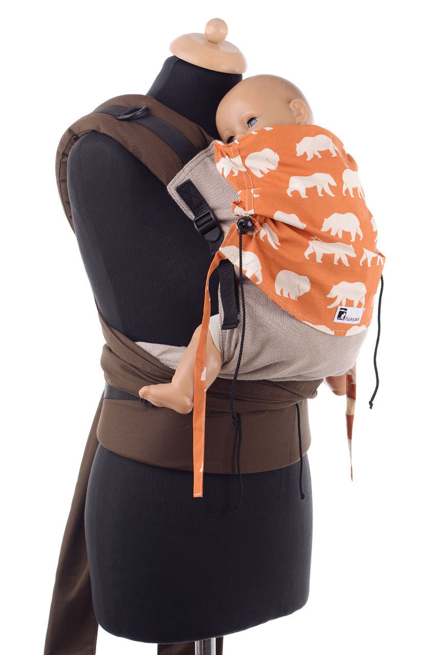 Huckepack Halfbuckle Traghilfe medium hellbraun/orange Bären - Familienbande