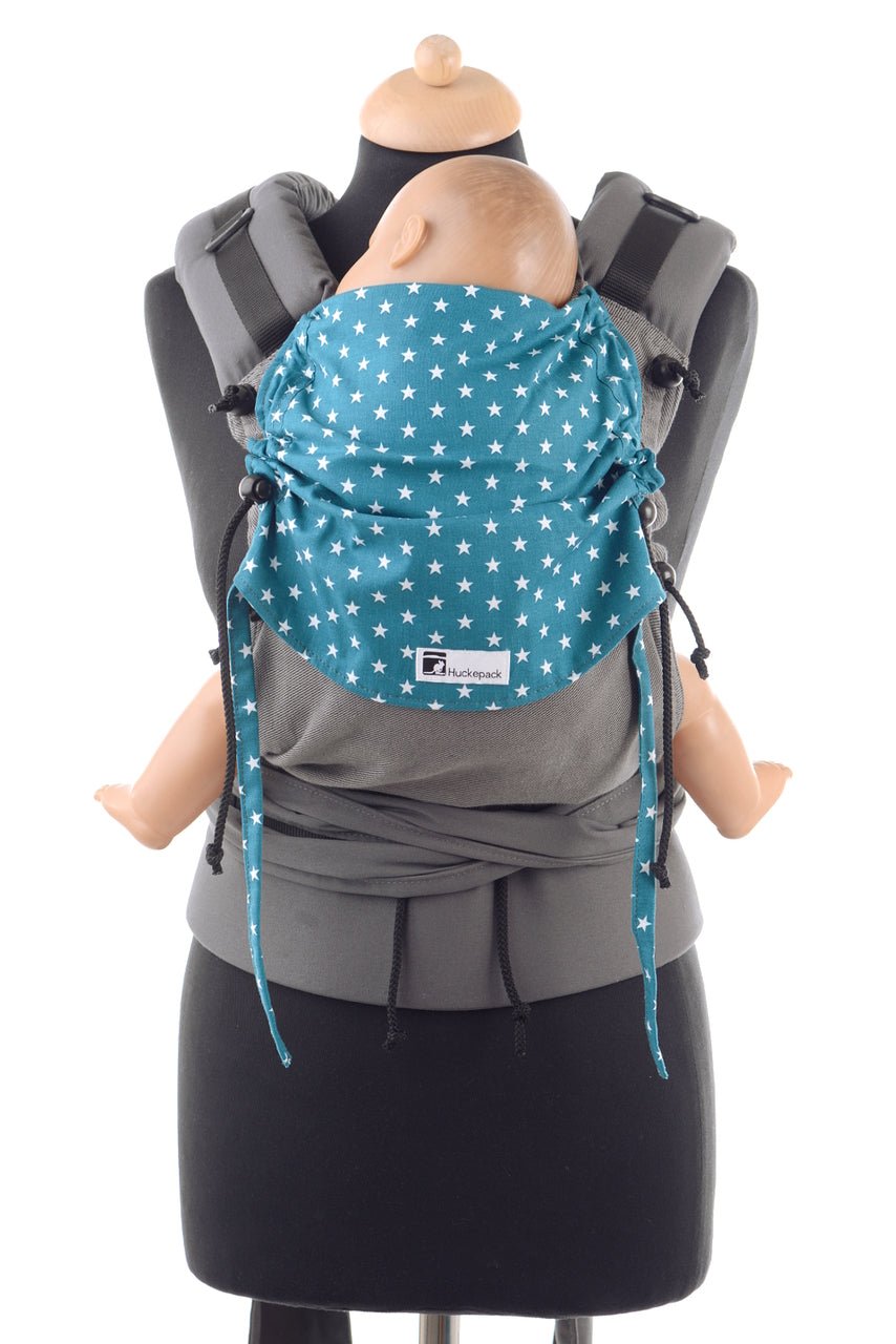 Huckepack Halfbuckle Traghilfe toddler Petrol Sterne - Familienbande