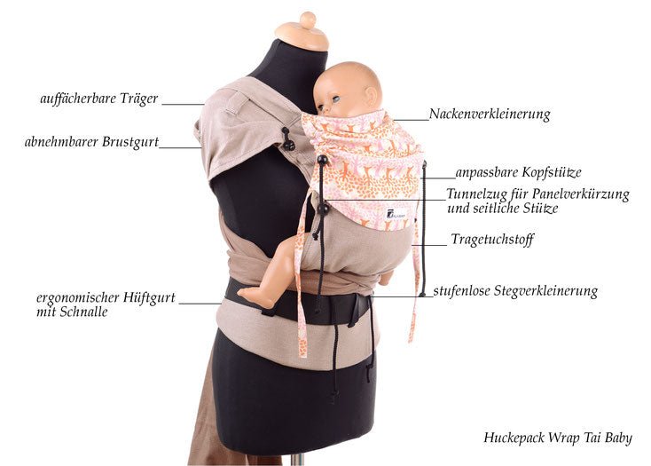 Huckepack Wrap Tai Baby blau Huckepack - Baby Roo