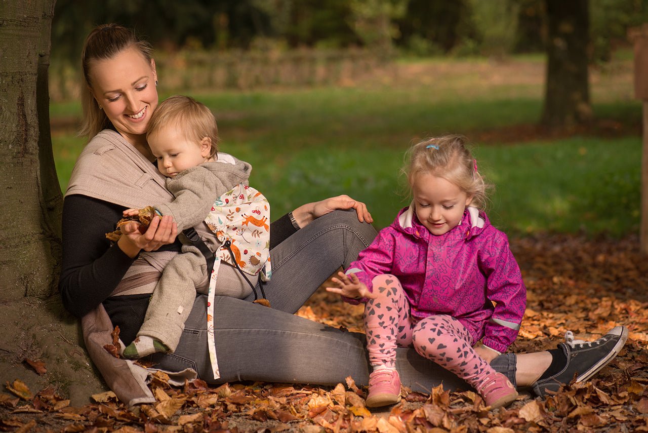 Huckepack Wrap Tai Baby Füchse - Familienbande