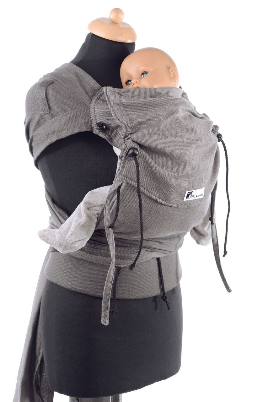 Huckepack Wrap Tai Baby grau - Familienbande