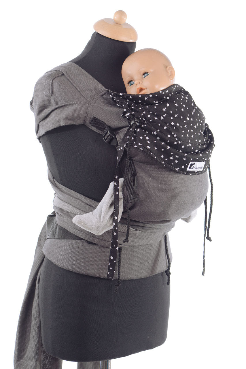 Huckepack Wrap Tai Medium dunkelgrau/schwarze Sterne Huckepack - Baby Roo