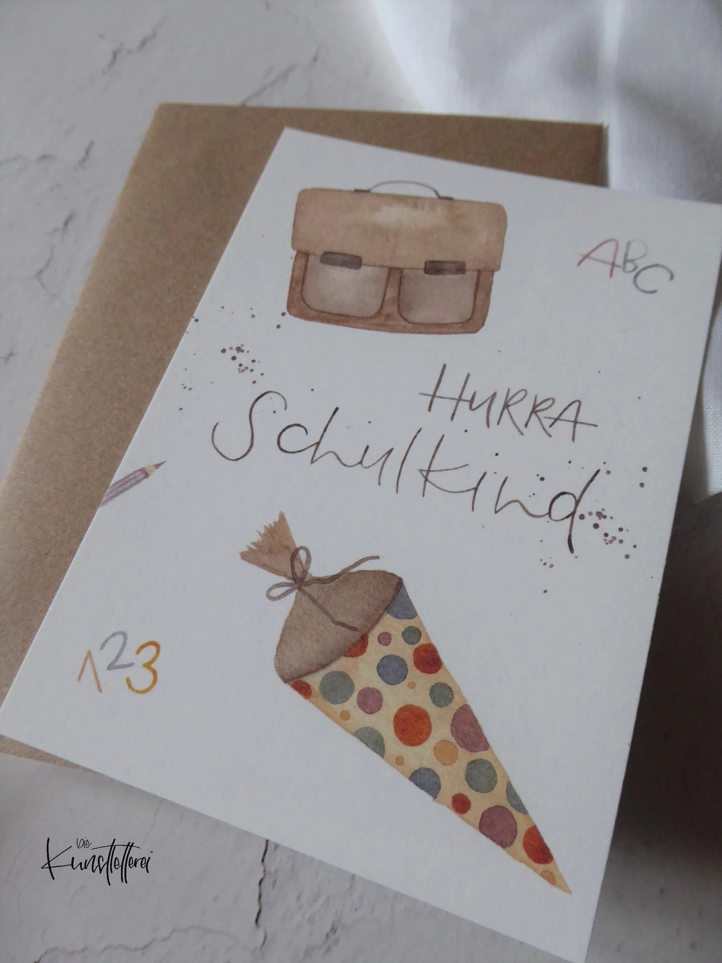 Hurra Schulkind Karte die kunstletterei