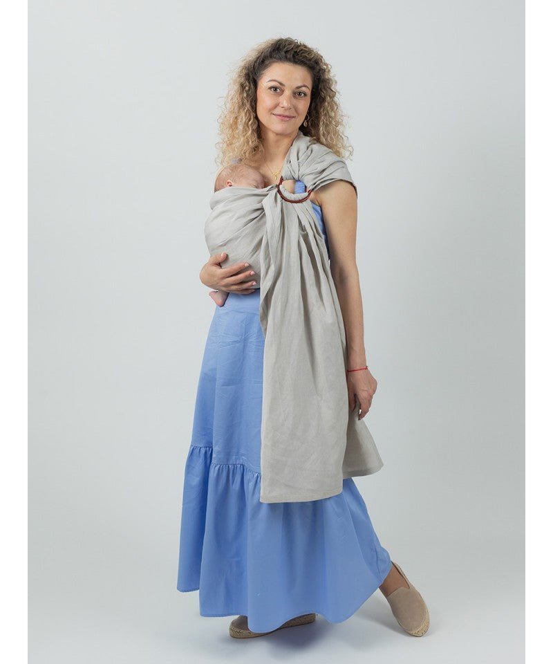Isara Ring Sling - Silver Grey Bamboo Linen isara