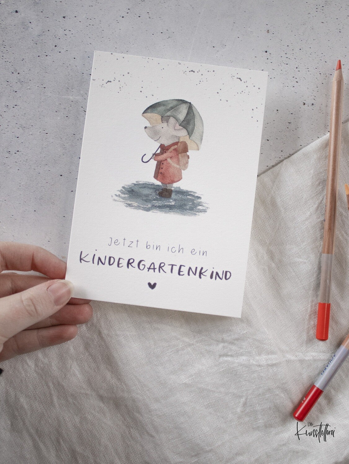 Kindergartenkind Karte die kunstletterei