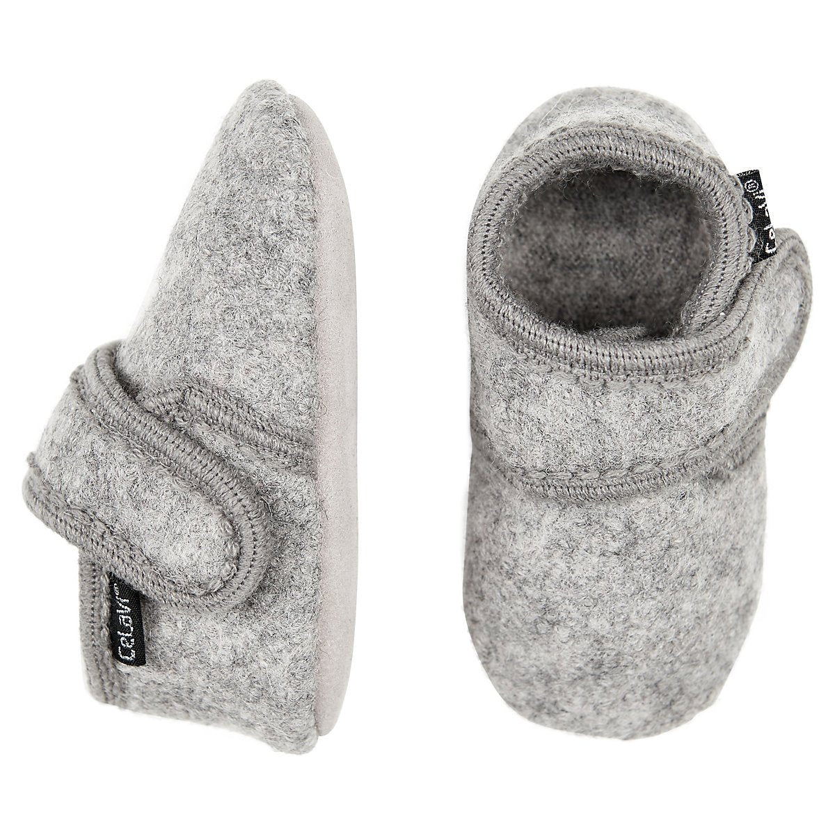 Krabbelschuhe aus Wolle - Grau melange CeLaVi