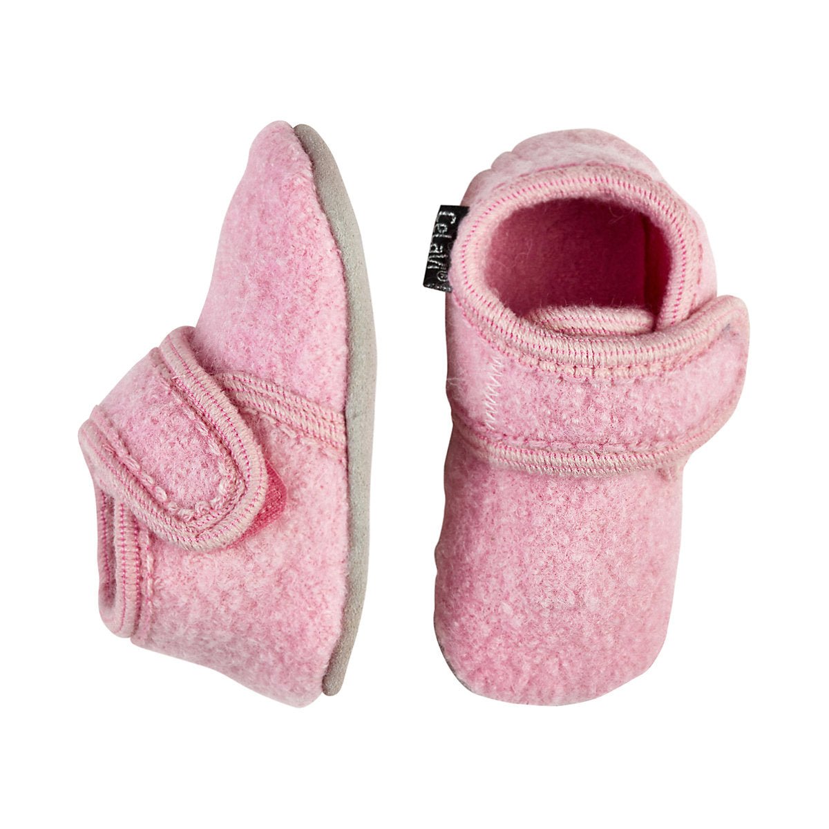 Krabbelschuhe/Finken aus Wolle - rose melange - Familienbande