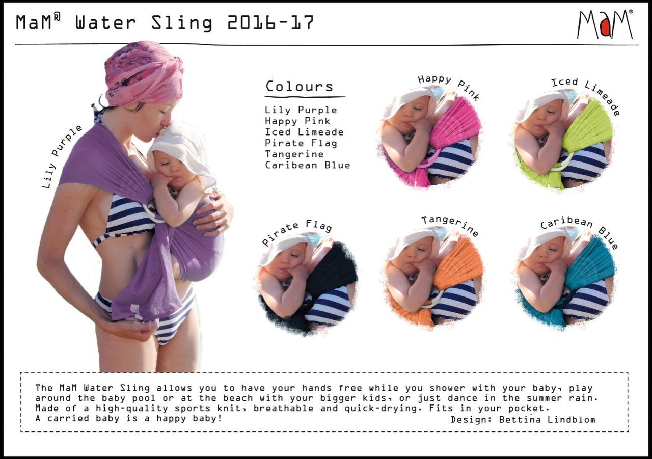 MaM Watersling Happy Pink - Der Wasser Ring Sling fürs Duschen, Schwimmbad und für Strand MaM