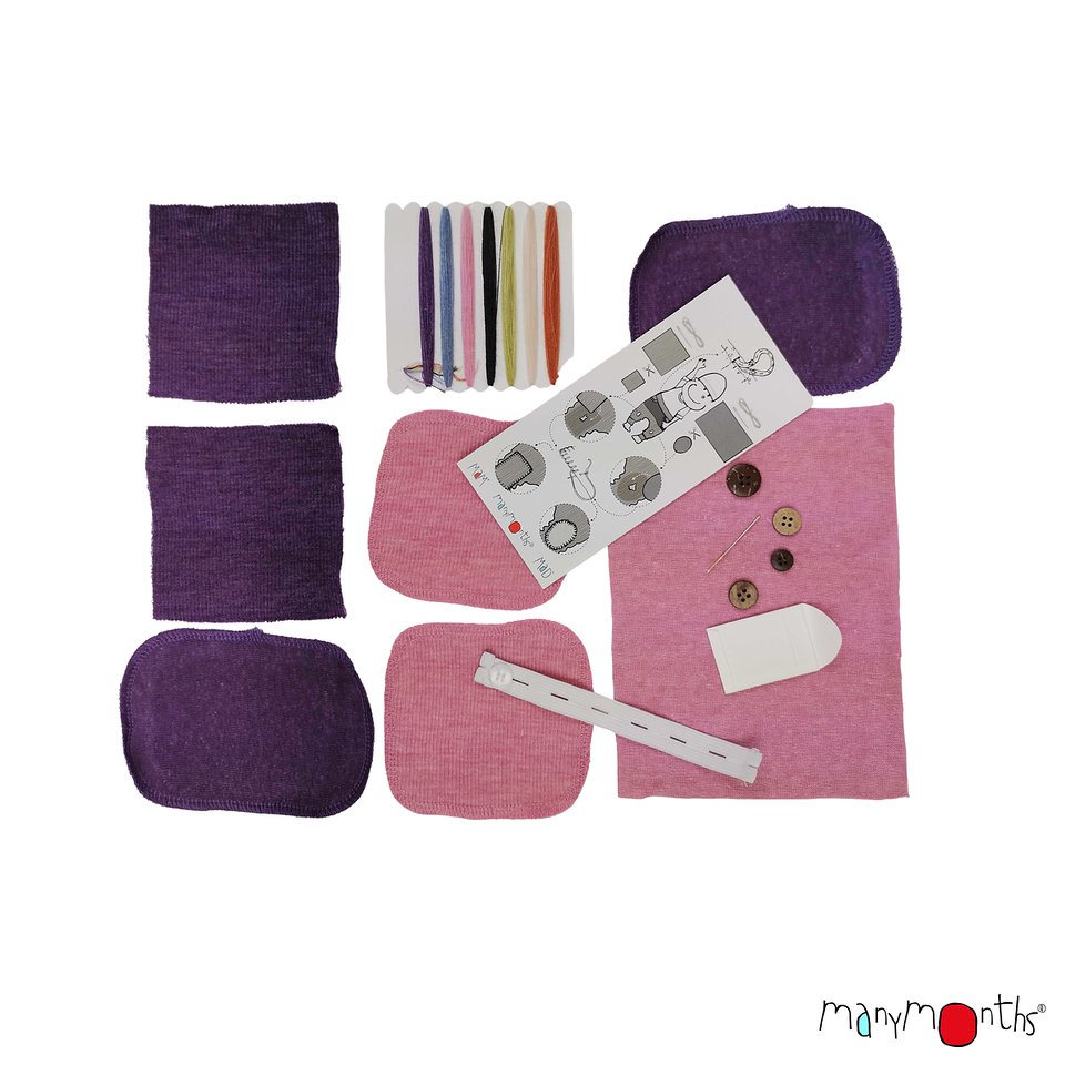 Many Months Natural Woollies Repair Kit - West Wind Rose / Dusty Grape - Familienbande