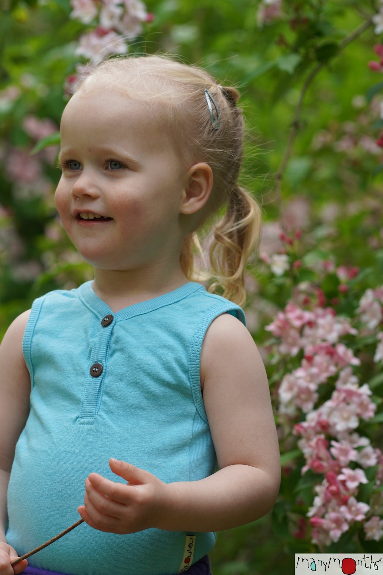 ManyMonths Ärmelloser Body/Top Hanf - Angel Turquoise ManyMonths