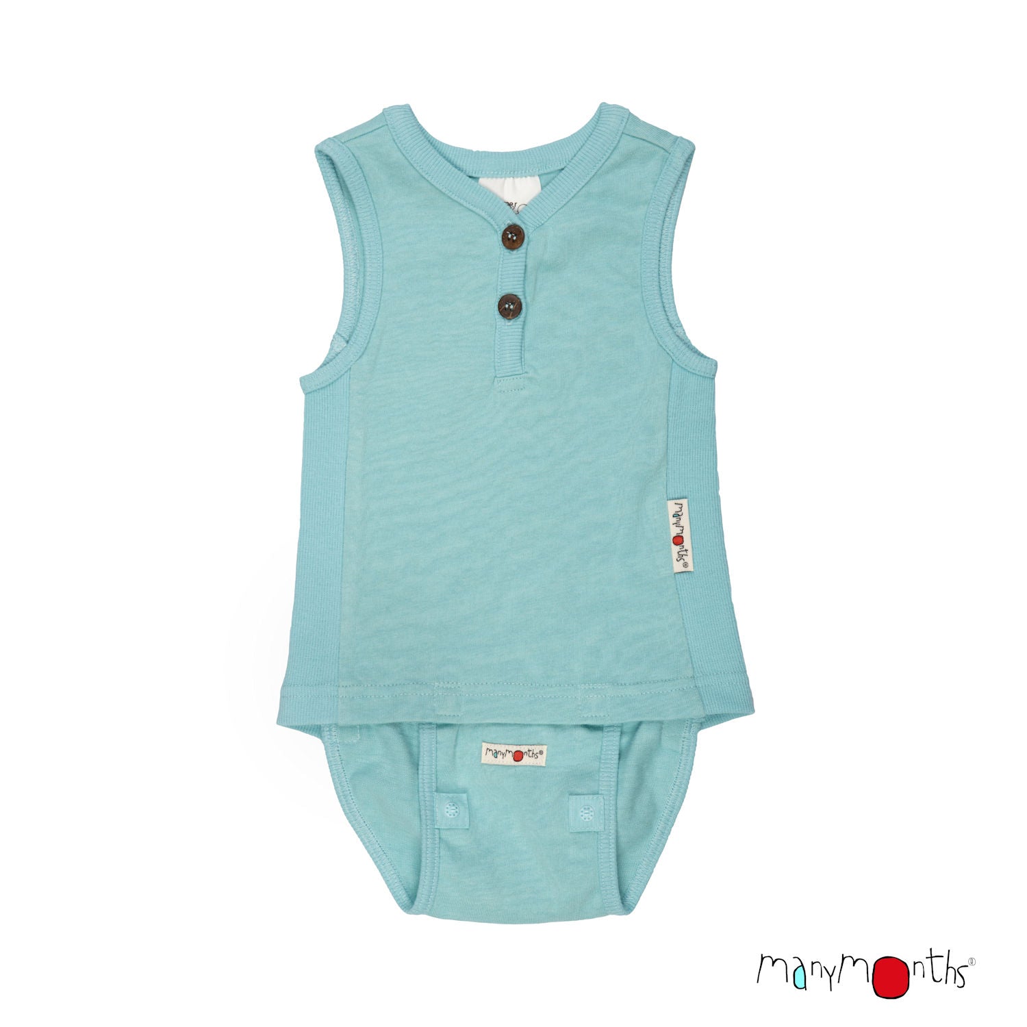 ManyMonths Ärmelloser Body/Top Hanf - Angel Turquoise ManyMonths