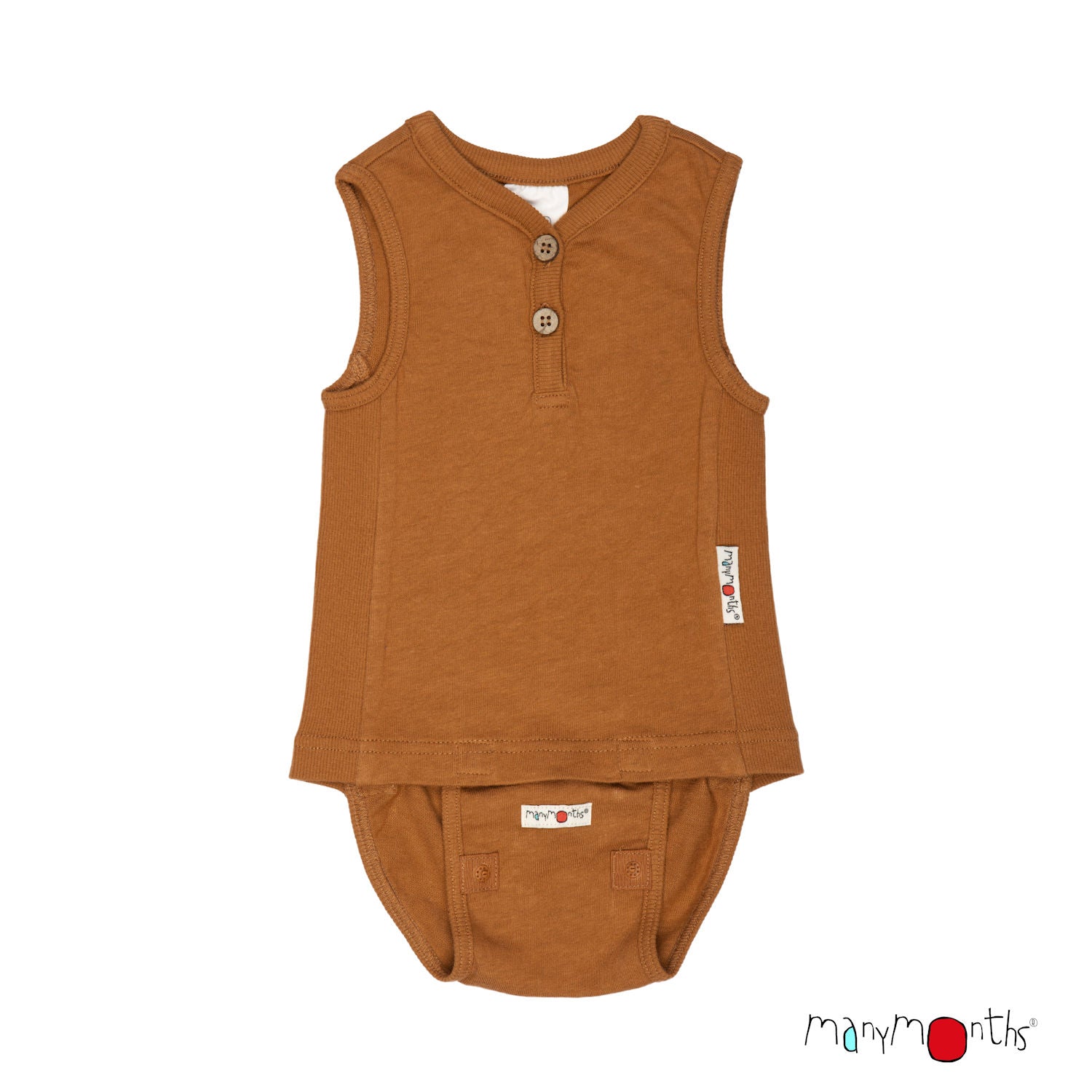 ManyMonths Ärmelloser Body/Top Hanf - Pecan Pie ManyMonths