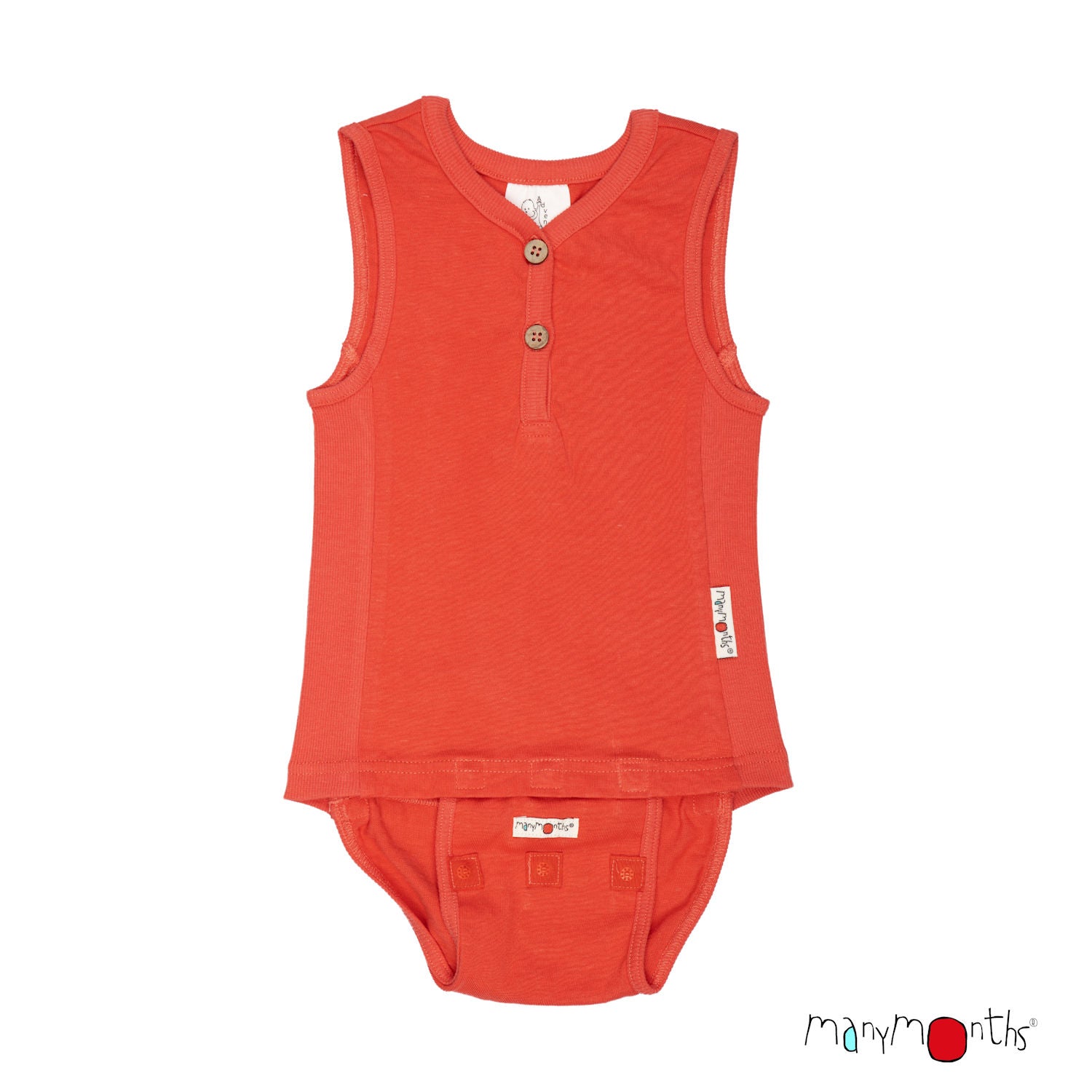 ManyMonths Ärmelloser Body/Top Hanf - Poppy red ManyMonths