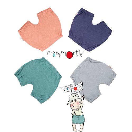 ManyMonths Bubble Shorts Hanf - silver Blue ManyMonths