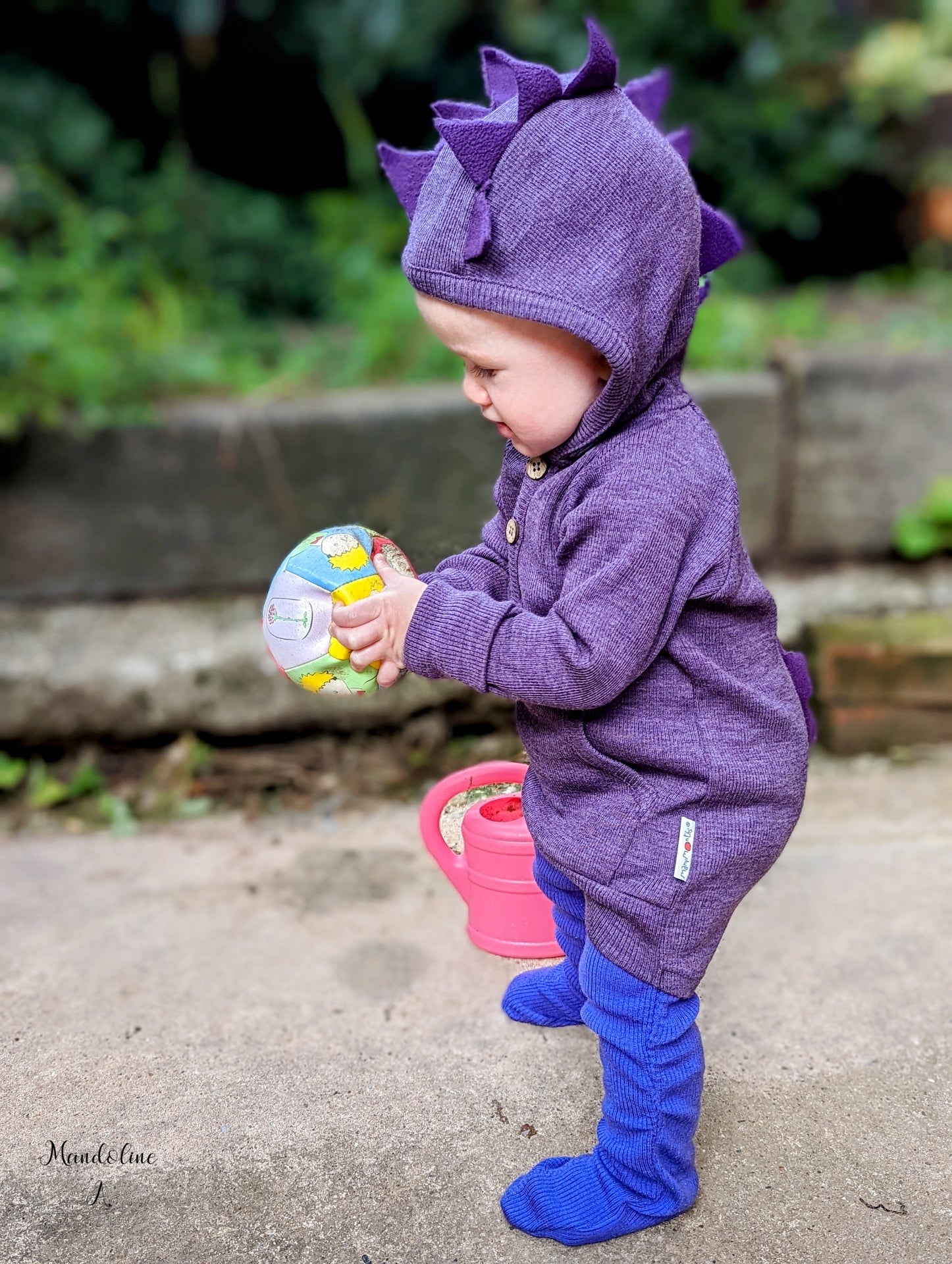ManyMonths Dino Hoodie - Blue Mist ManyMonths