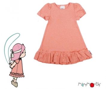 ManyMonths Long/Short Frill Tunika Hanf - Peach Rose - Familienbande