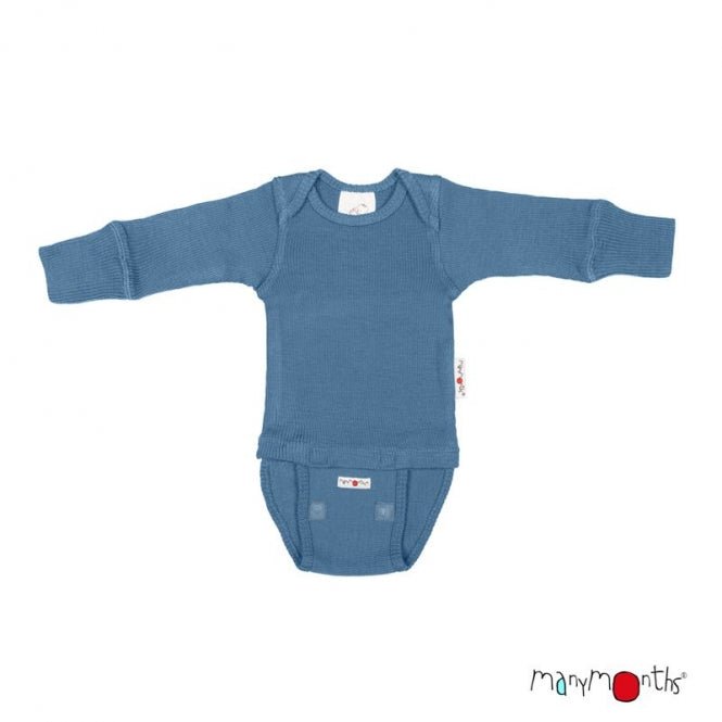 ManyMonths Natural Wollies Body/Shirt Long Sleeve Cosmos Blue ManyMonths