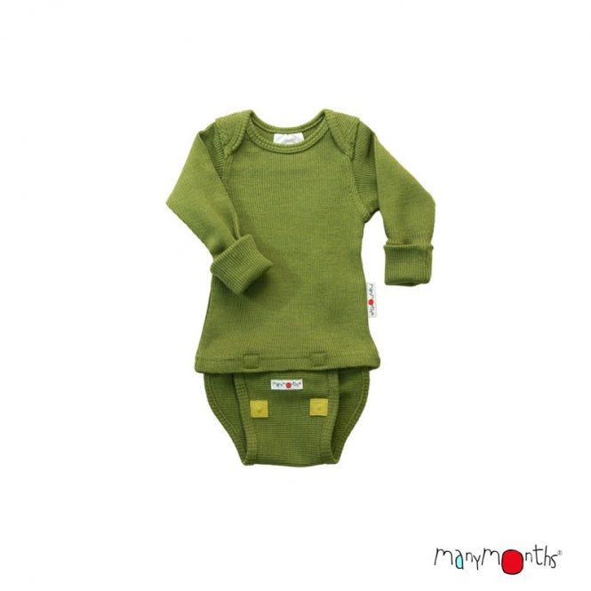 ManyMonths Natural Wollies Body/Shirt Long Sleeve Garden Moss Green ManyMonths