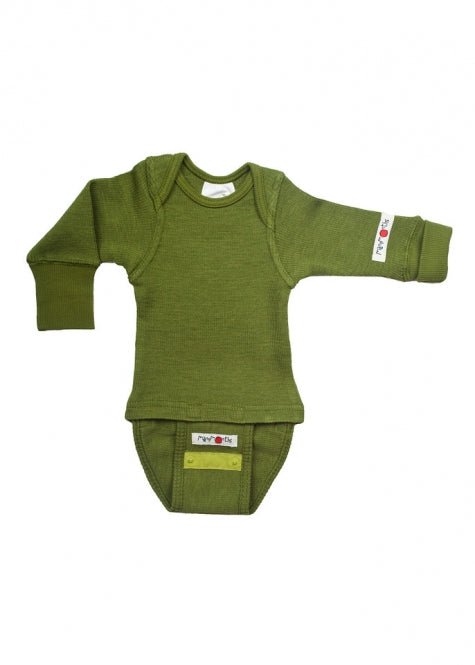 ManyMonths Natural Wollies Body/Shirt Long Sleeve Garden Moss Green ManyMonths