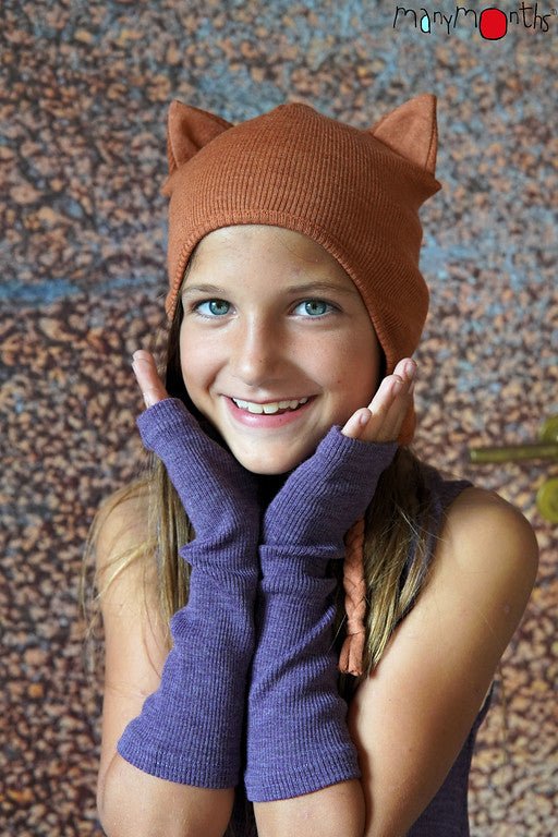 Manymonths Woll Beanie Kitty (mit Ohren) - Blue Mist ManyMonths