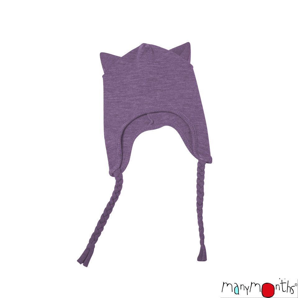 Manymonths Woll Beanie Kitty (mit Ohren) - dusty grape - Familienbande