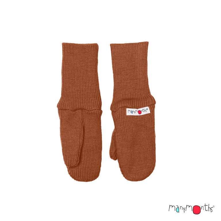 Manymonths Woll-Handschuhe, Long Cuff Mittens - Potter's Clay - Familienbande