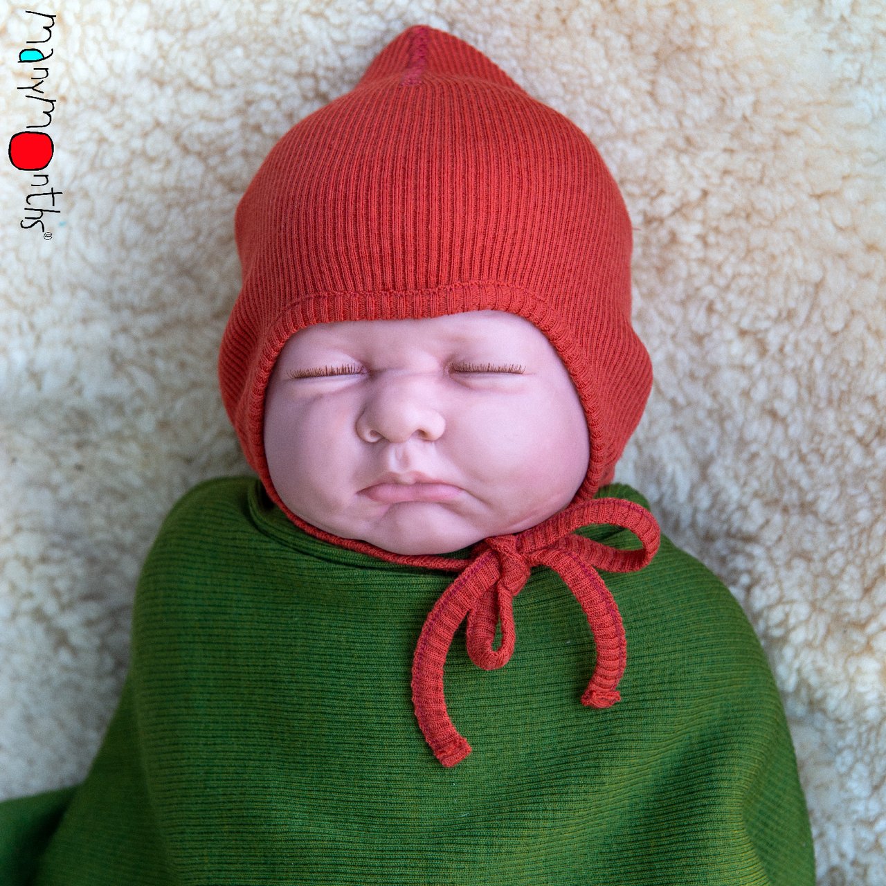 ManyMonths Woolies Baby Cap - Moss Green ManyMonths