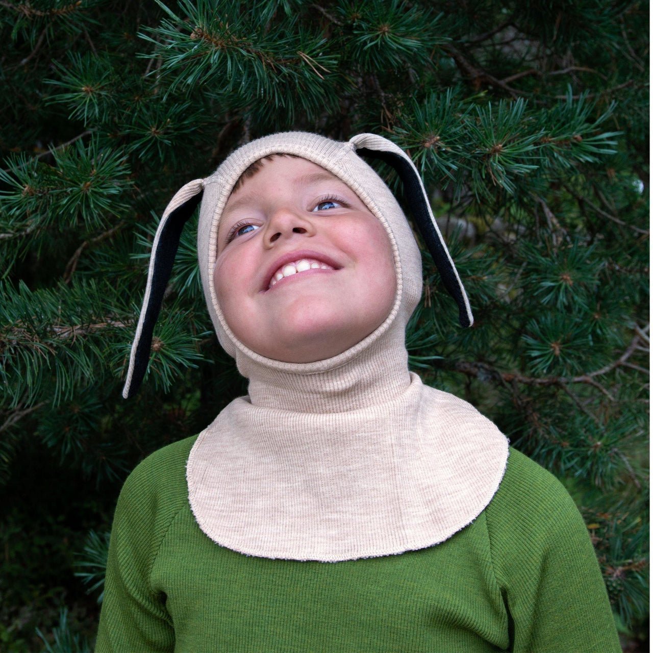 ManyMonths Woolies Elephant Bunny Ears - Wintermütze - Moss Green ManyMonths