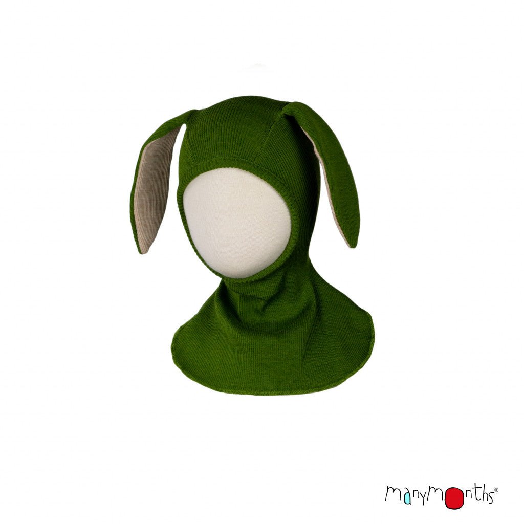 ManyMonths Woolies Elephant Bunny Ears - Wintermütze - Moss Green ManyMonths
