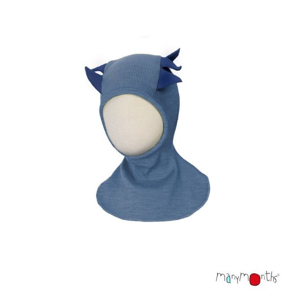 ManyMonths Woolies Elephant Hood Dino - Wintermütze - Blue Mist ManyMonths
